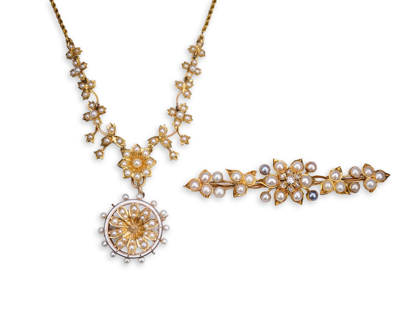 A collection of Edwardian seed pearl jewels, early 20th century